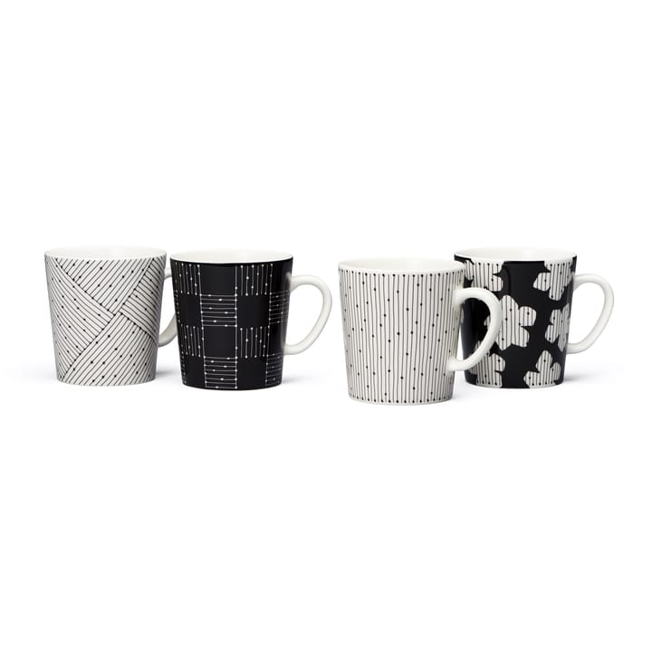 Mainio Sarastus Ruudukko Tasse 30cl, Schwarz-weiß Arabia