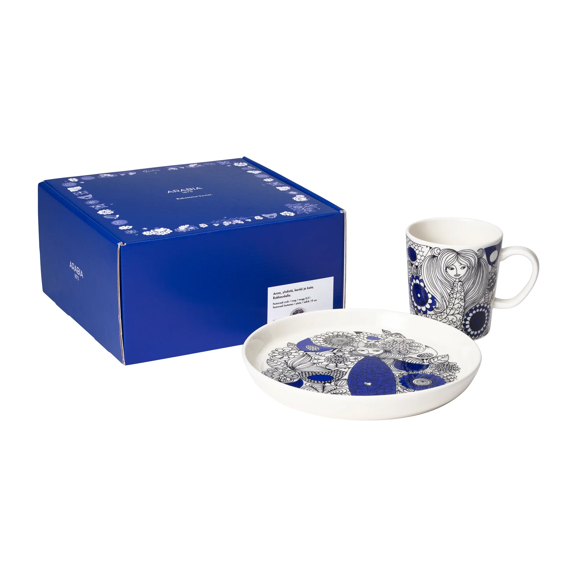 Pagroßaali Tasse 30cl und Teller Ø19cm, Blau Arabia