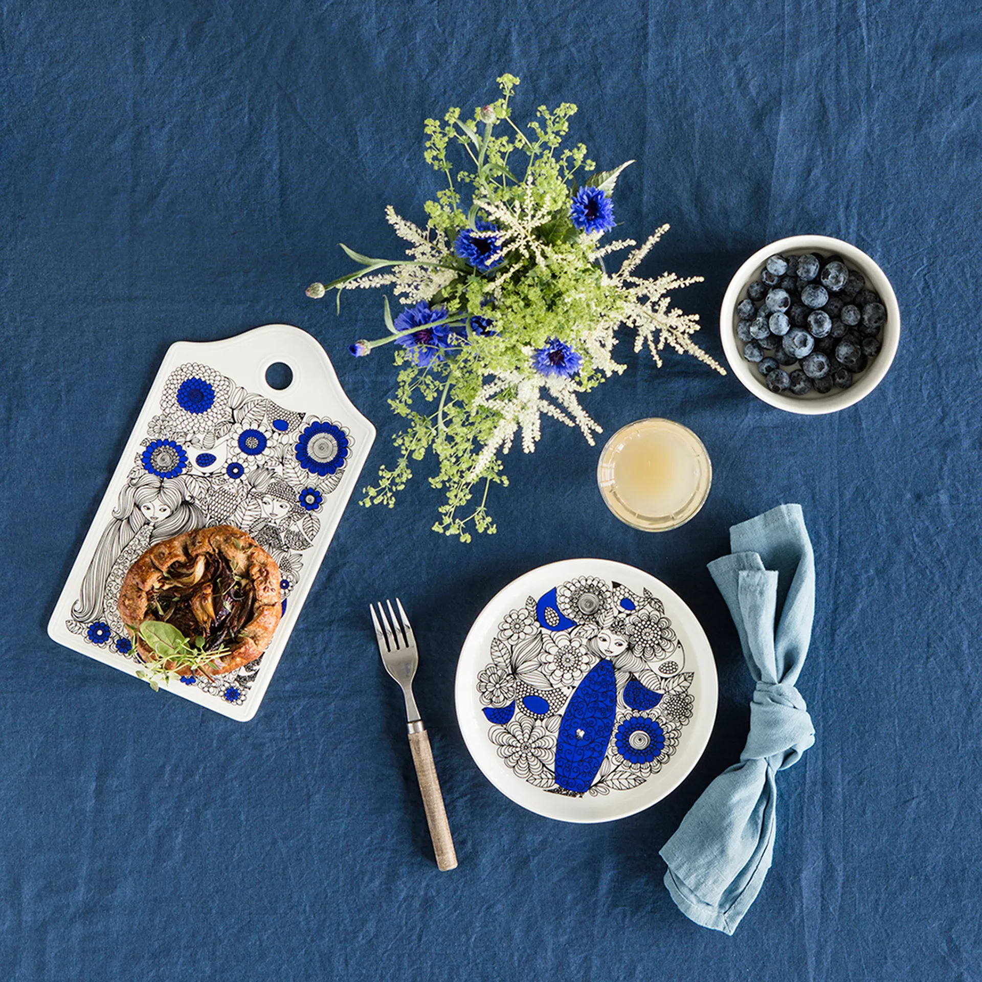 Pastoraali Teller Ø19cm, Blau Arabia