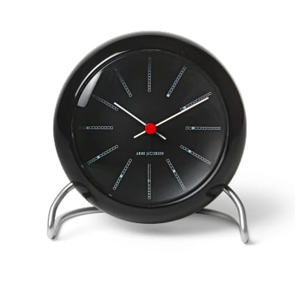 AJ Bankers Tischuhr - schwarz - Arne Jacobsen Clocks