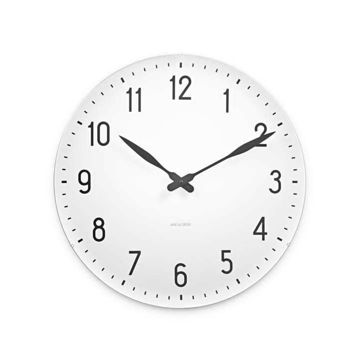 AJ Station Wanduhr - Weiß, ø48cm - Arne Jacobsen Clocks