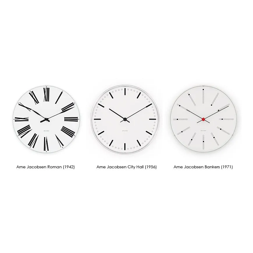 Arne Jacobsen Bankers Wanduhr, Ø 290mm Arne Jacobsen Clocks