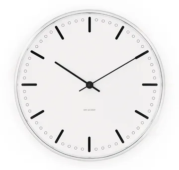 Arne Jacobsen City Hall Wanduhr - Weiß, Ø21 cm - Arne Jacobsen Clocks