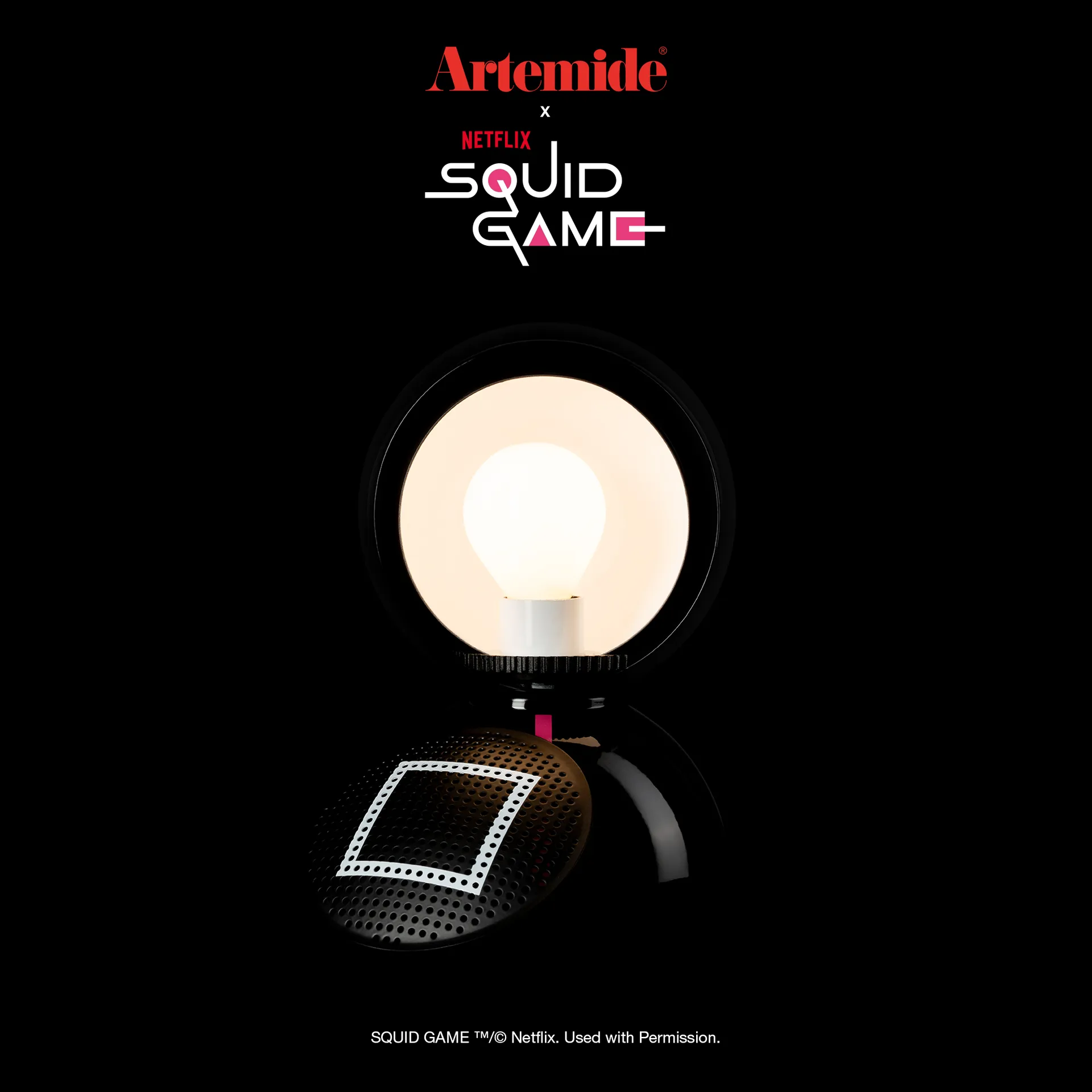 Eclisse x Squid Game Tischlampe Special Edition, Guard black Artemide