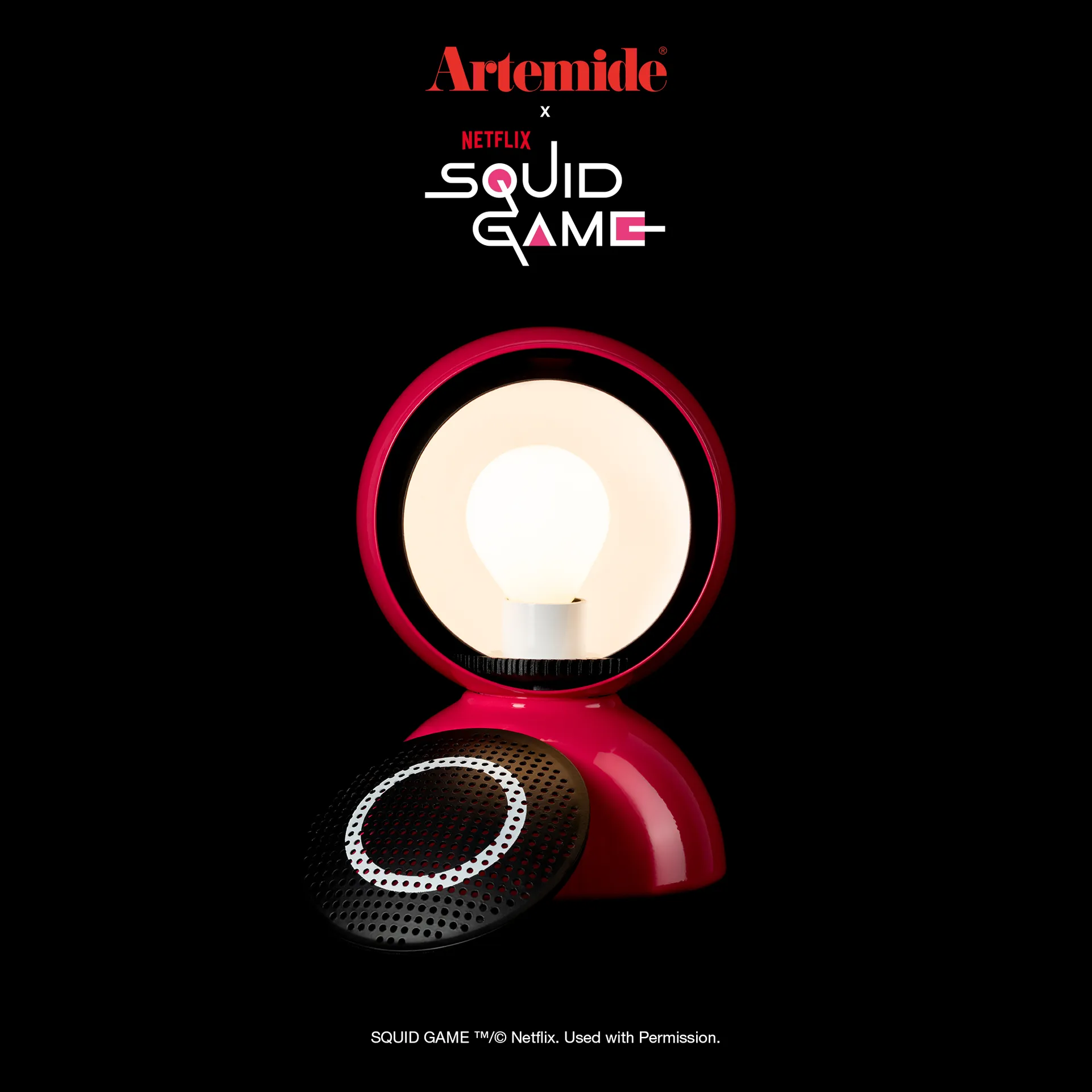 Eclisse x Squid Game Tischlampe Special Edition, Guard pink Artemide