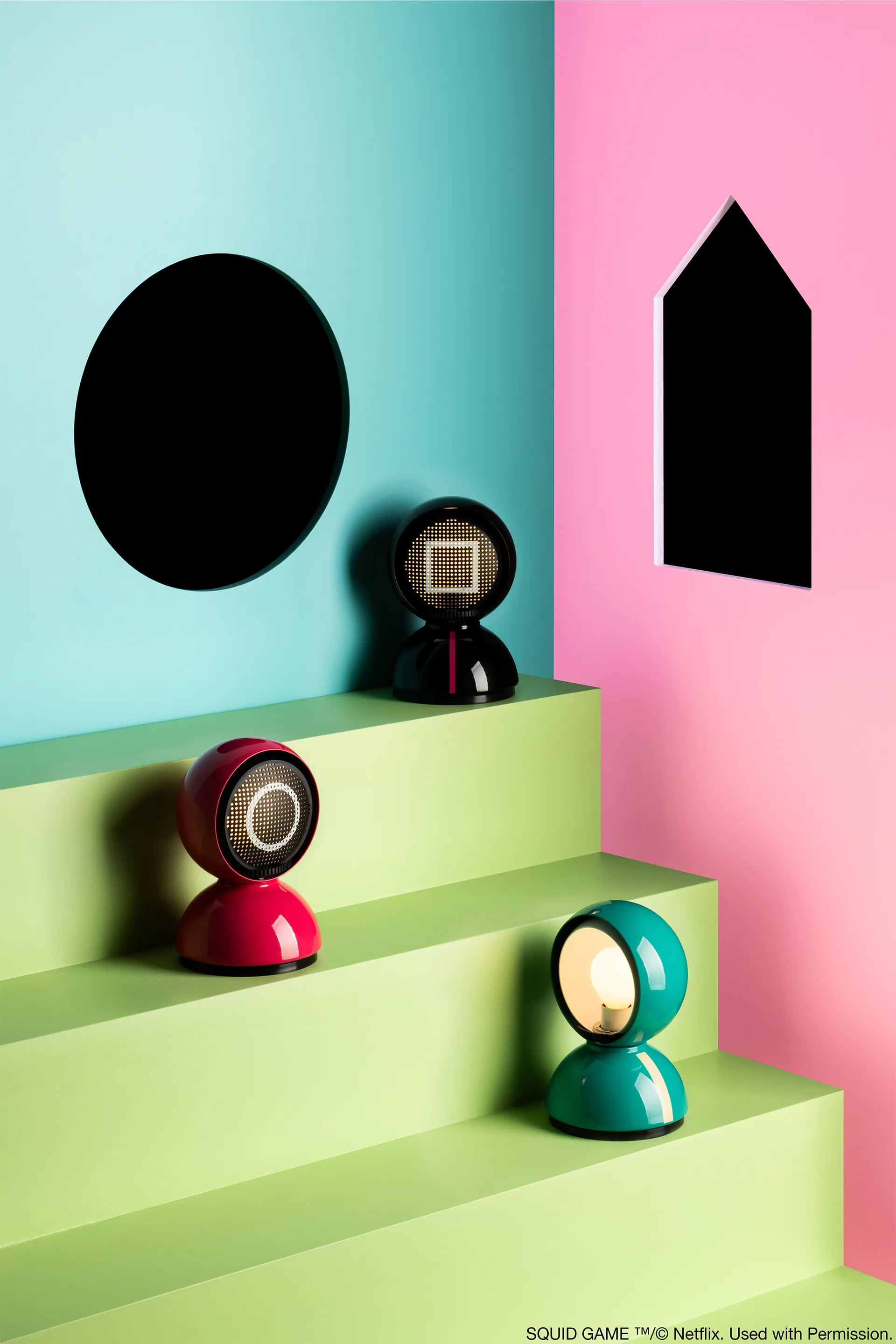 Eclisse x Squid Game Tischlampe Special Edition, Guard pink Artemide