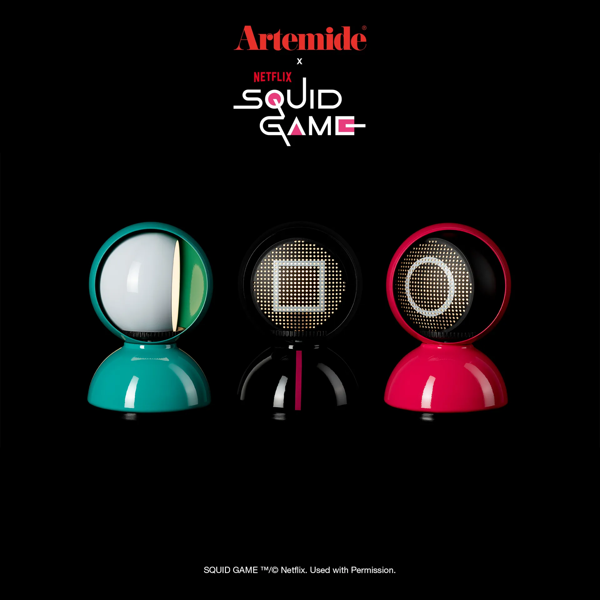 Eclisse x Squid Game Tischlampe Special Edition, Guard pink Artemide