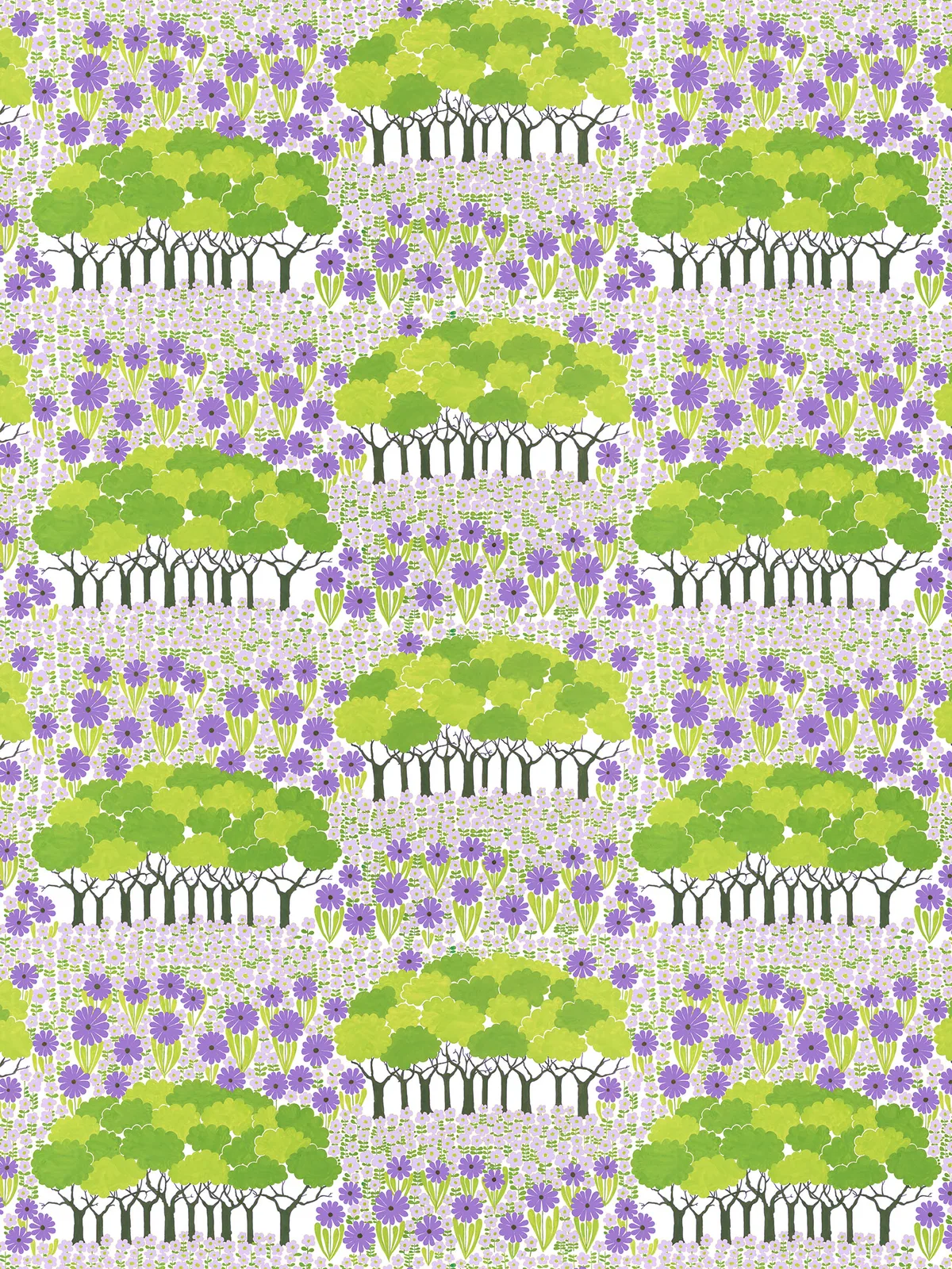 Arvidssons Textil Allé Wachstuch Grün-lila