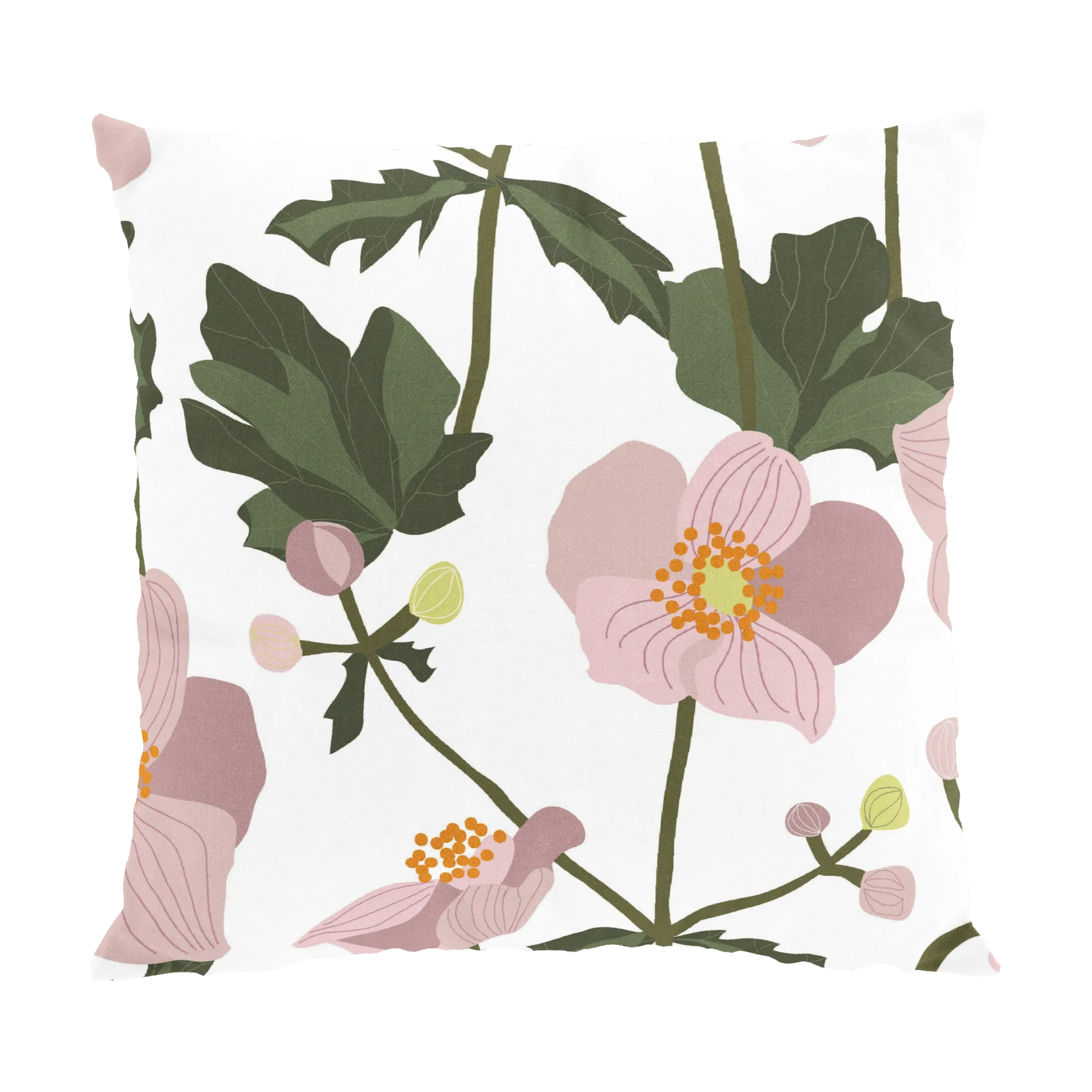 Anemon Kissenbezug 47x47 cm, Rosa Arvidssons Textil