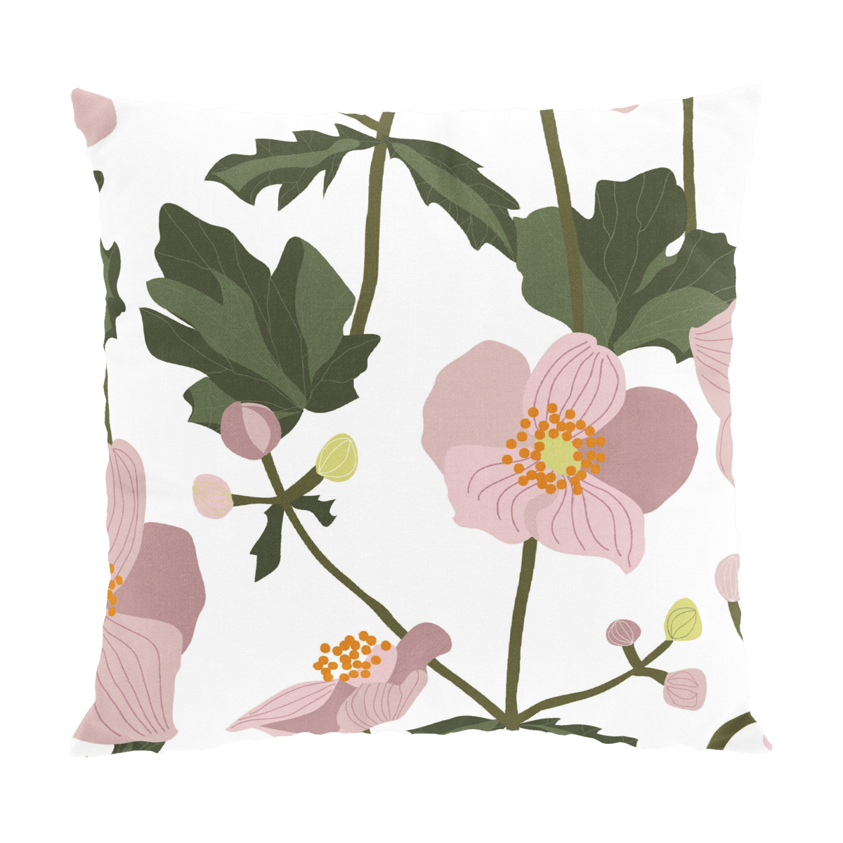 Arvidssons Textil Anemon Kissenbezug 47x47 cm Rosa