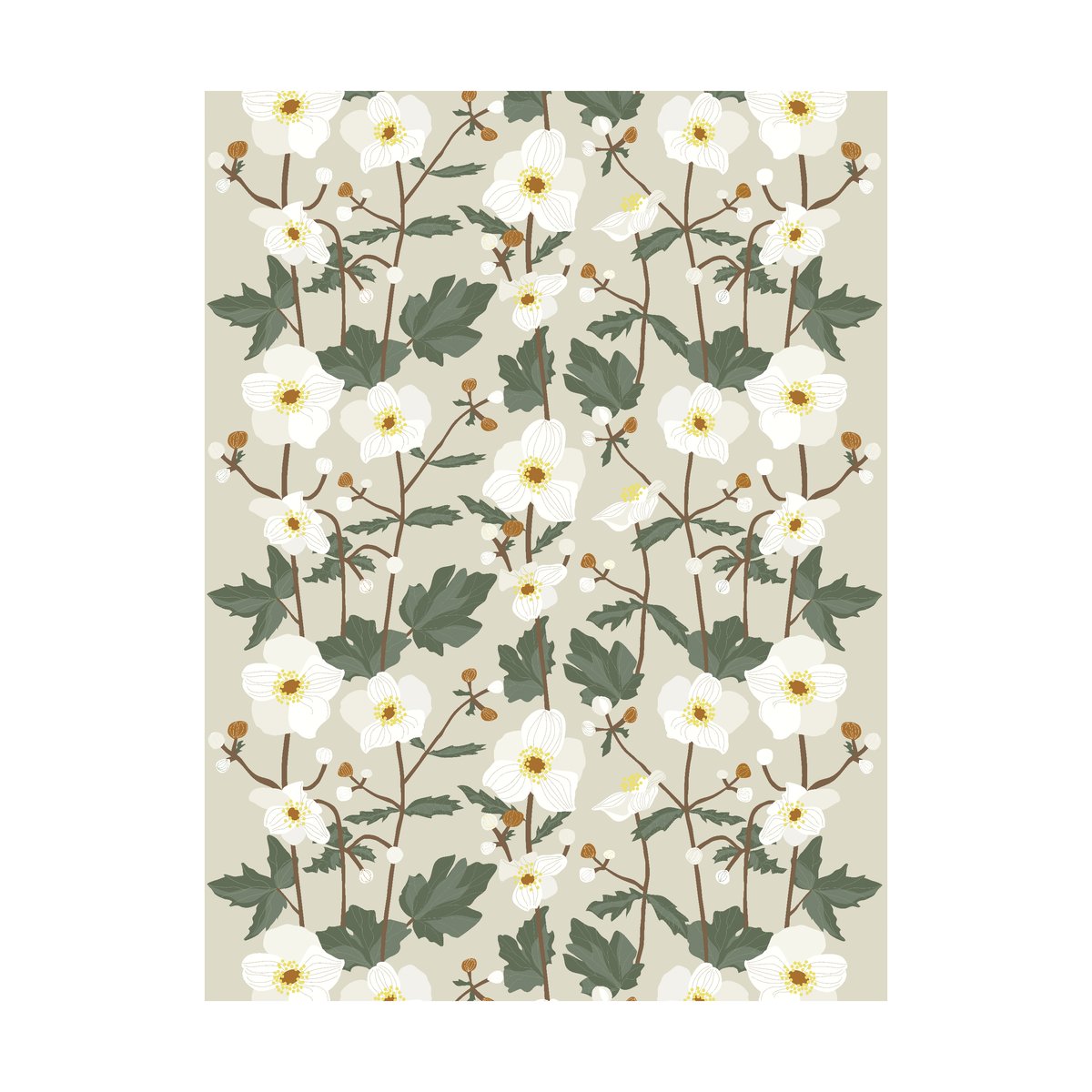 Arvidssons Textil Anemon Stoff Beige