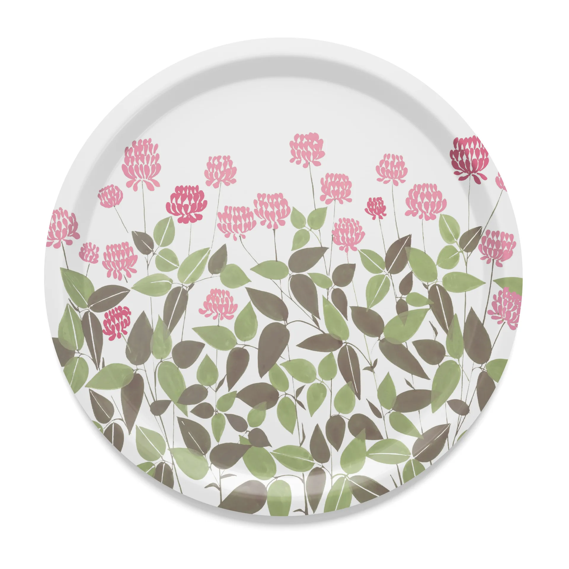 Ängsmark Tablett Ø31cm, Grün-rosa Arvidssons Textil