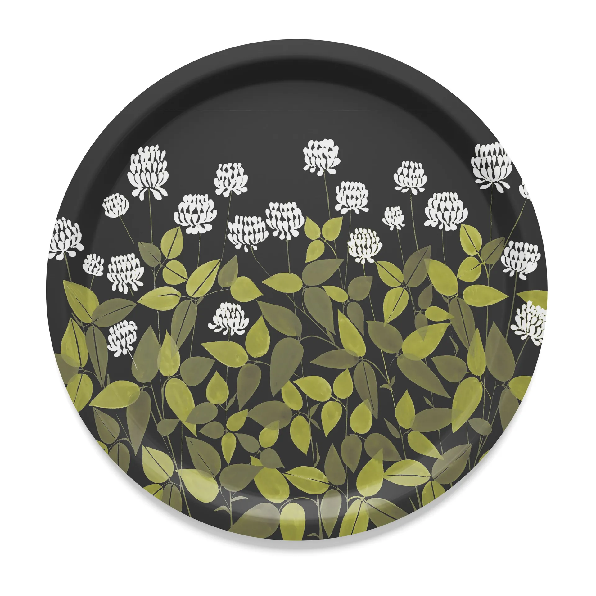 Ängsmark Tablett Ø31cm, Grün-schwarz Arvidssons Textil