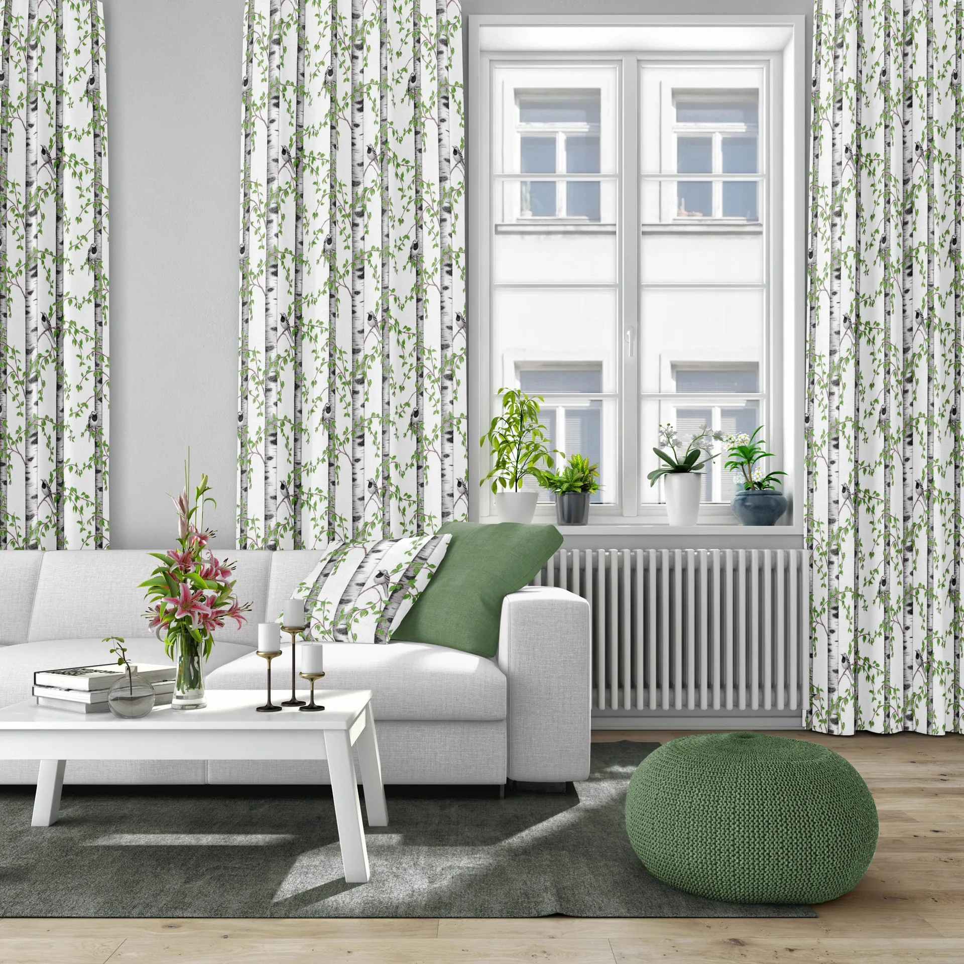 Björkdungen Stoff, Weiß Arvidssons Textil