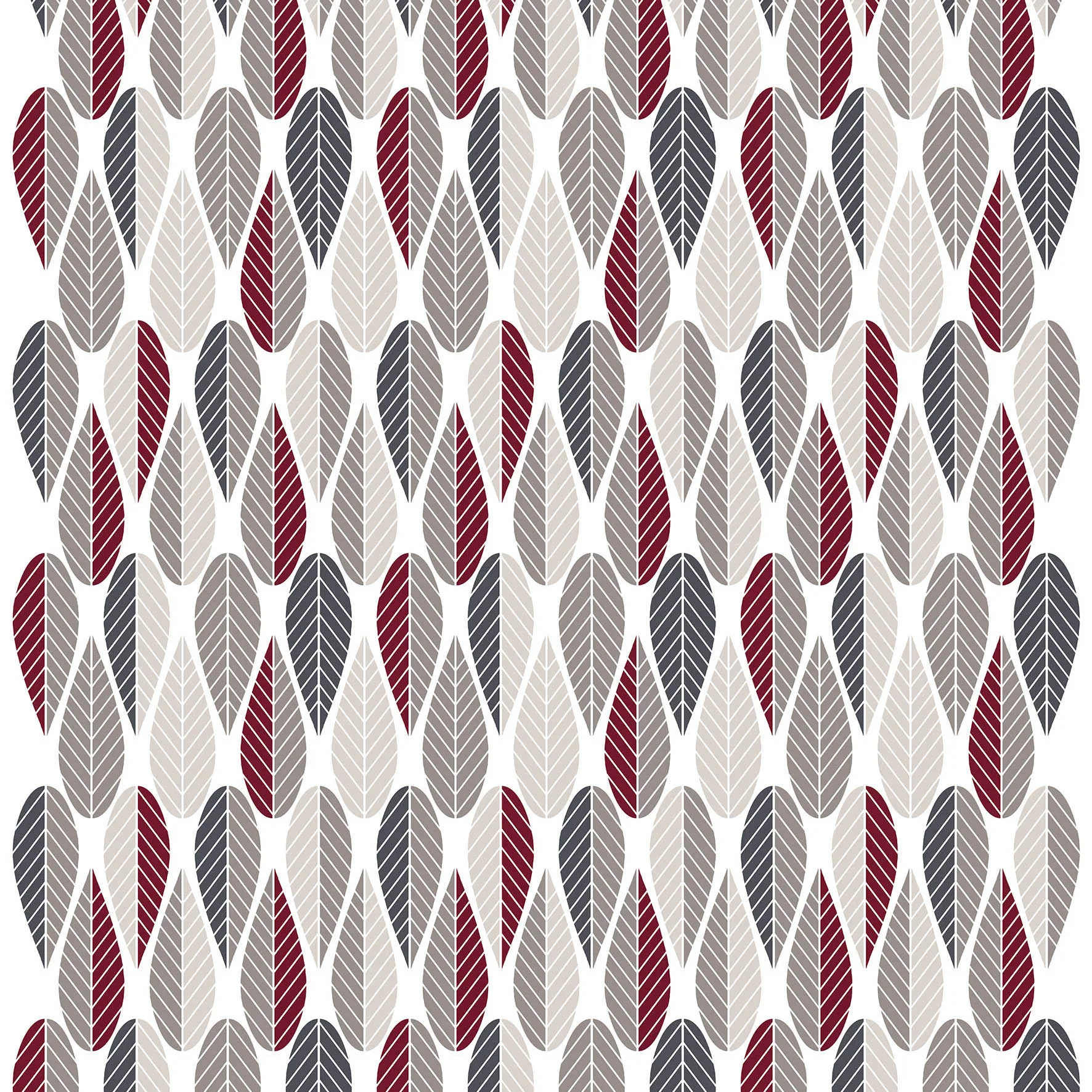 Blader Stoff, Grau-rot Arvidssons Textil