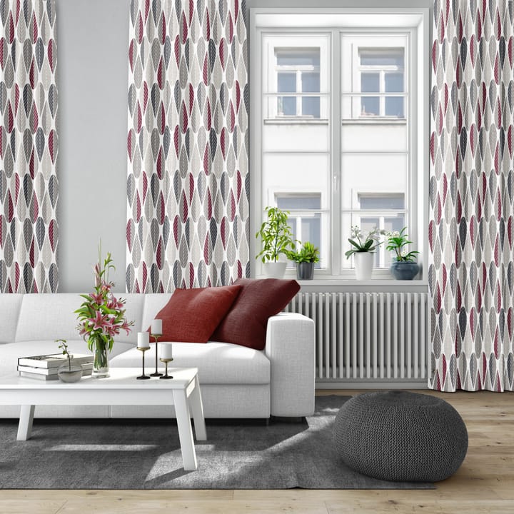 Blader Stoff, Grau-rot Arvidssons Textil