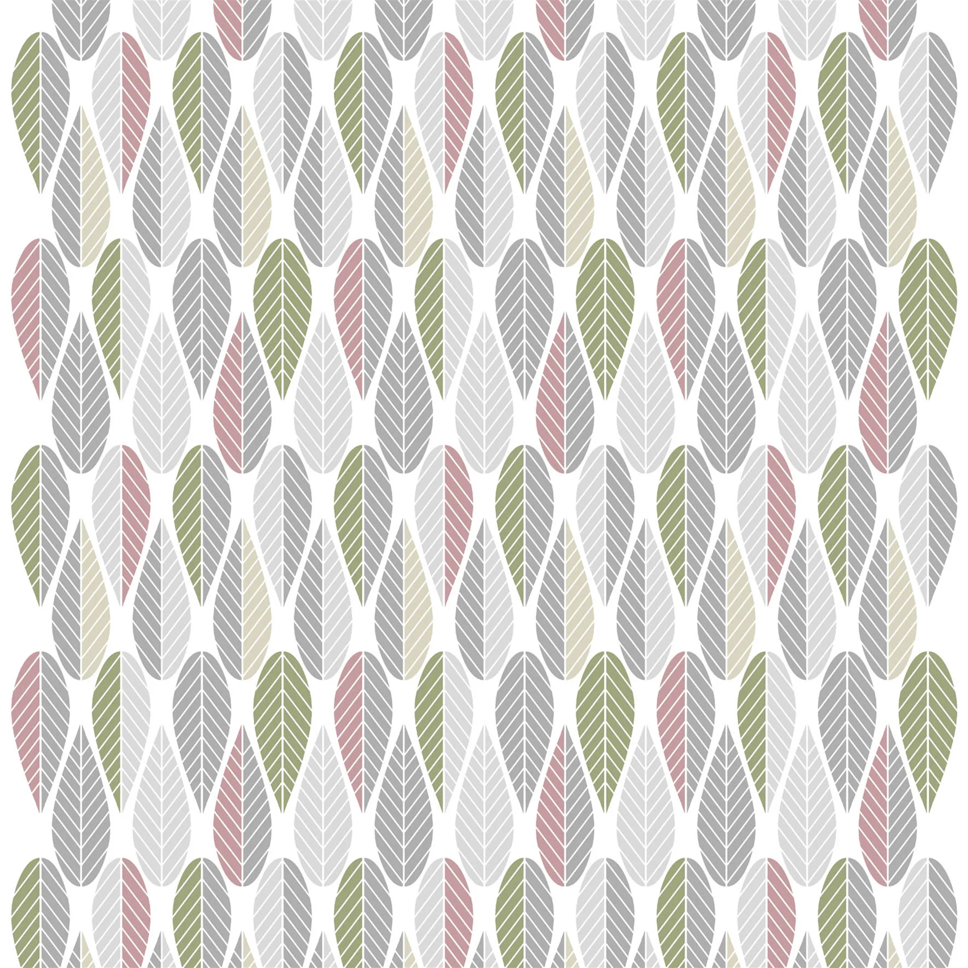 Blader Stoff, Rosa-grau-grün Arvidssons Textil