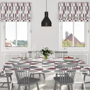 Blader Wachstuch - Grau-rot - Arvidssons Textil