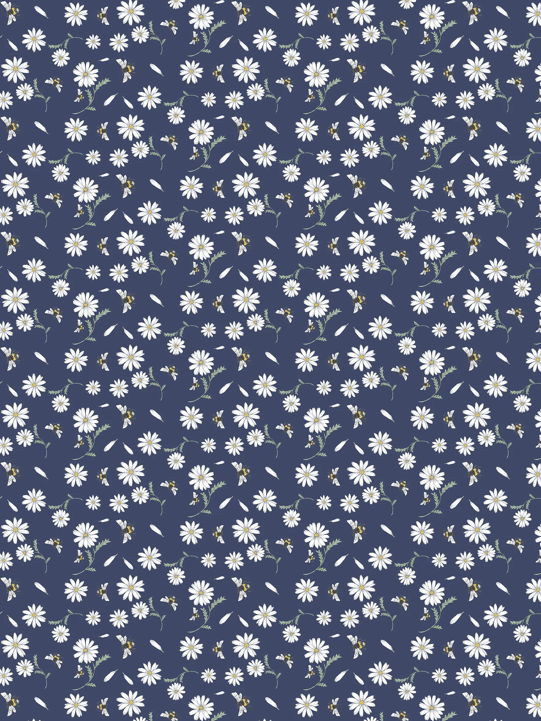Blomstersurr Stoff, Blau Arvidssons Textil