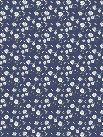 Blomstersurr Stoff - Blau - Arvidssons Textil