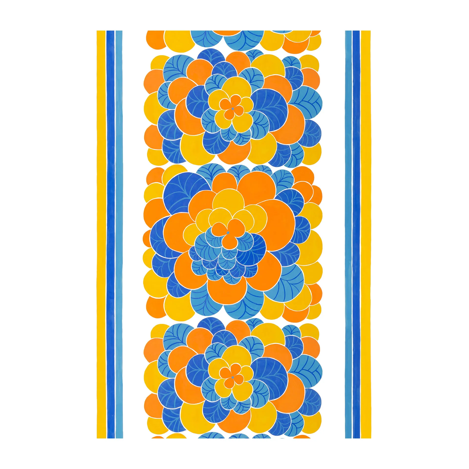 Cirrus Stoff, Orange-blau Arvidssons Textil