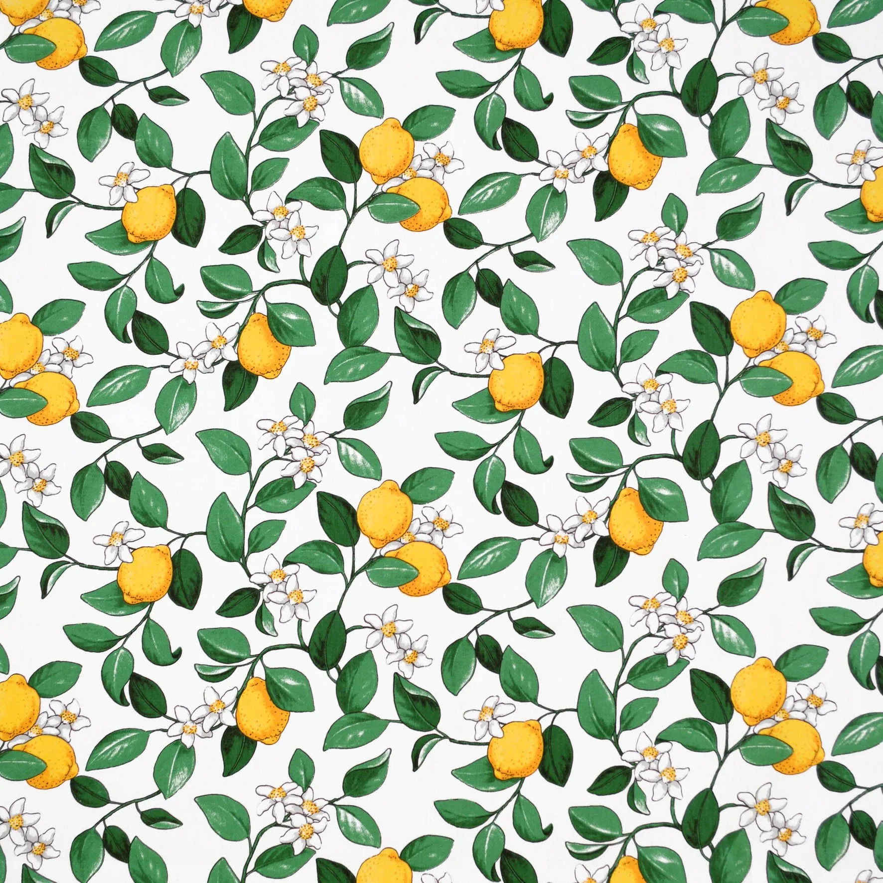 Citronlycka Stoff, Weiß Arvidssons Textil