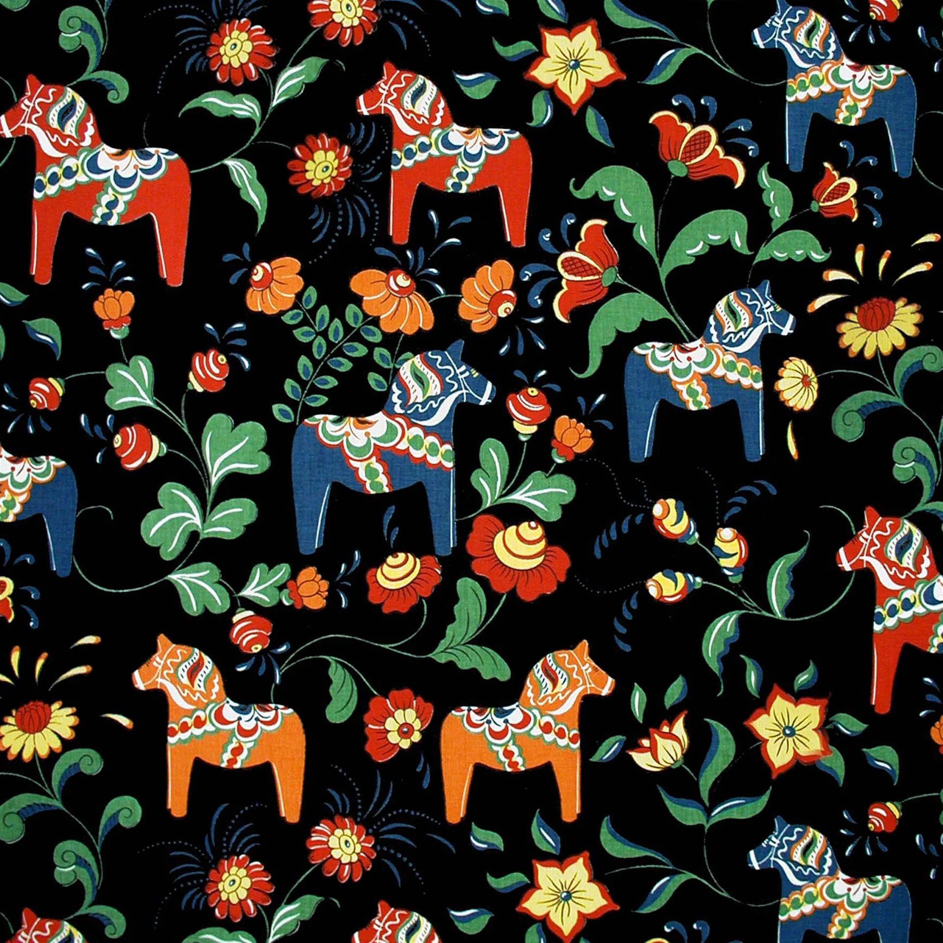 Dalahäst Wachstuch, Schwarz Arvidssons Textil