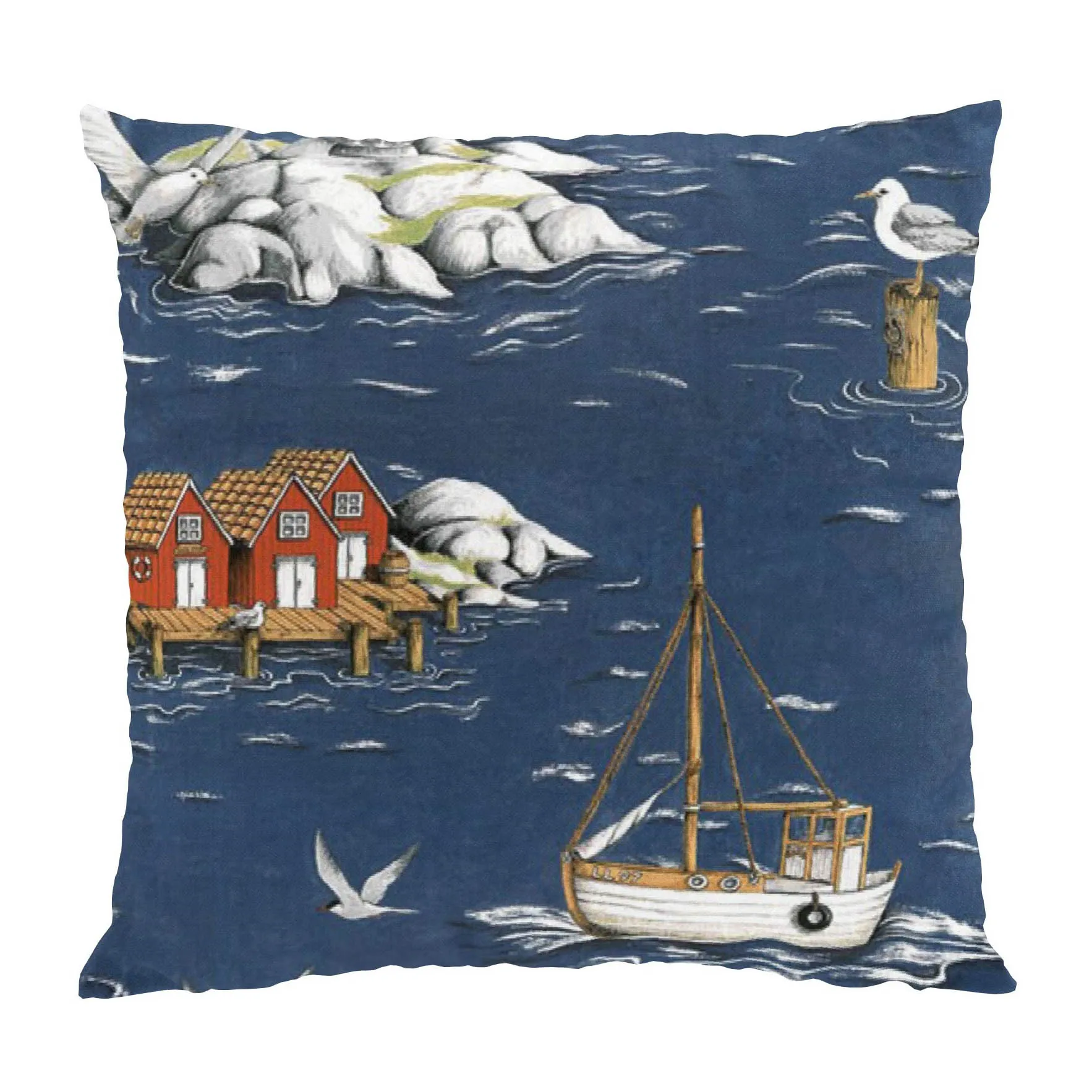 Fiskeskär Kissenbezug 47 x 47cm, Blau Arvidssons Textil