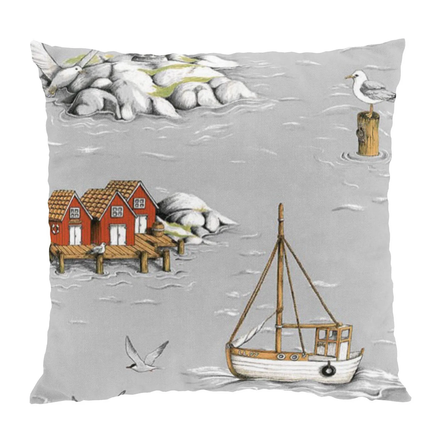 Fiskeskär Kissenbezug 47 x 47cm, Grau Arvidssons Textil