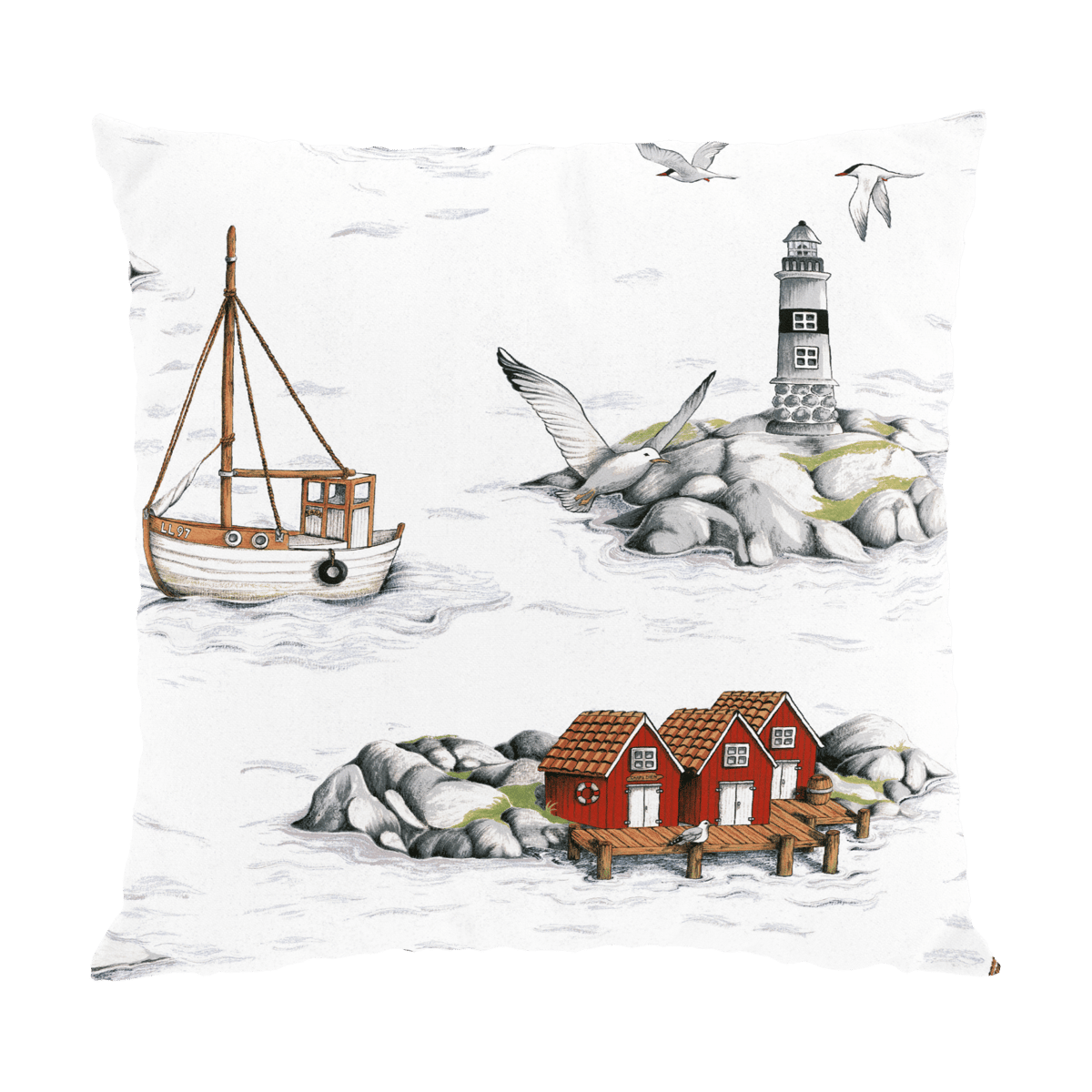 Arvidssons Textil Fiskeskär Kissenbezug 47 x 47cm Weiß
