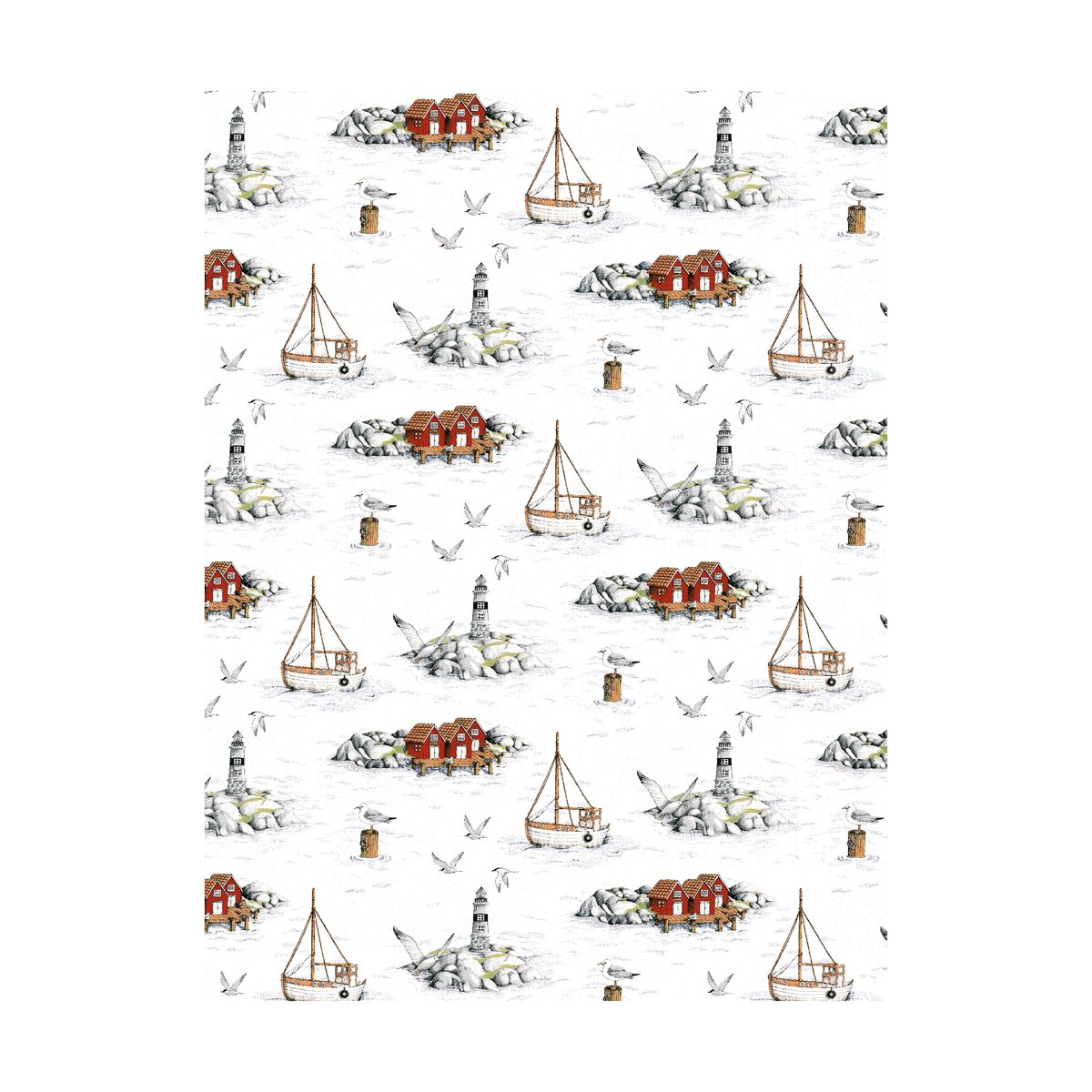 Arvidssons Textil Fiskeskär Stoff Weiß