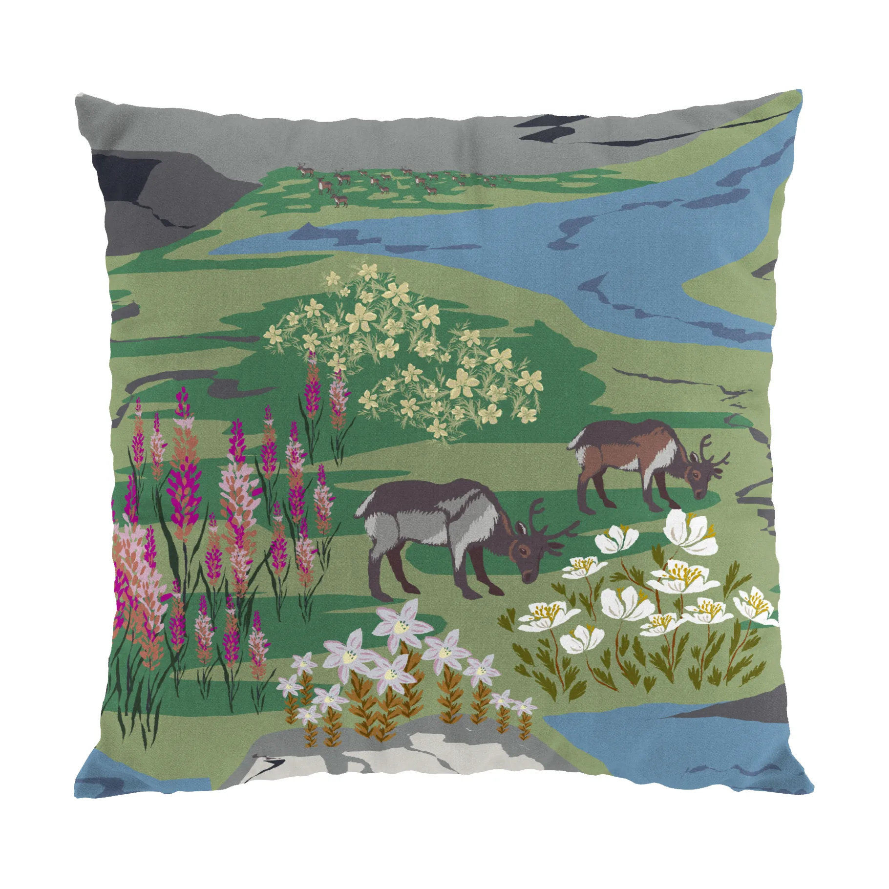 Fjällängar Kissenbezug 47x47 cm, Grün Arvidssons Textil