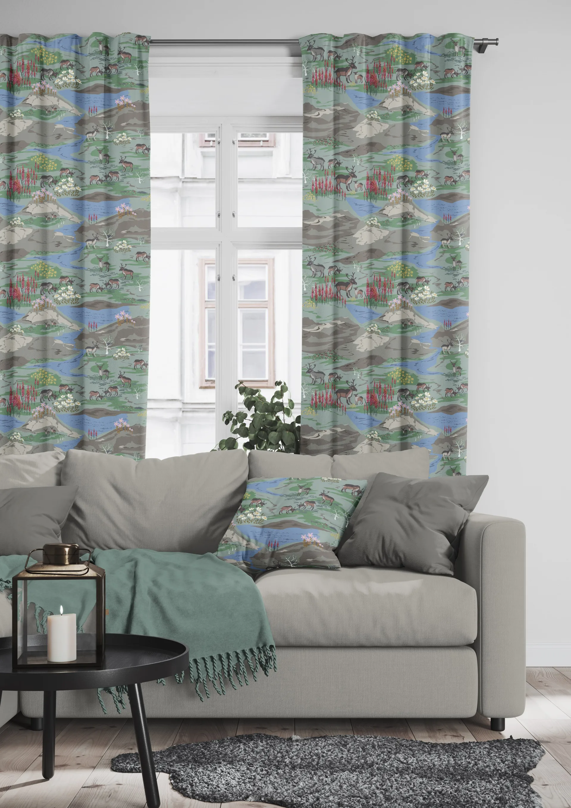 Fjällängar Kissenbezug 47x47 cm, Grün Arvidssons Textil