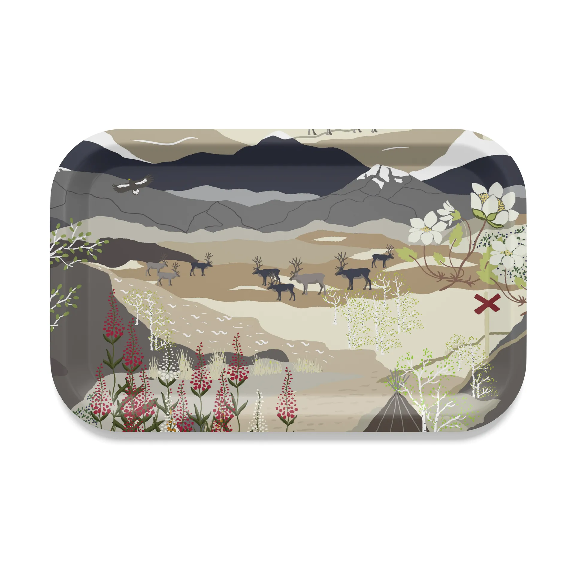 Fjällvandring Tablett 21 x 33cm, Beige Arvidssons Textil