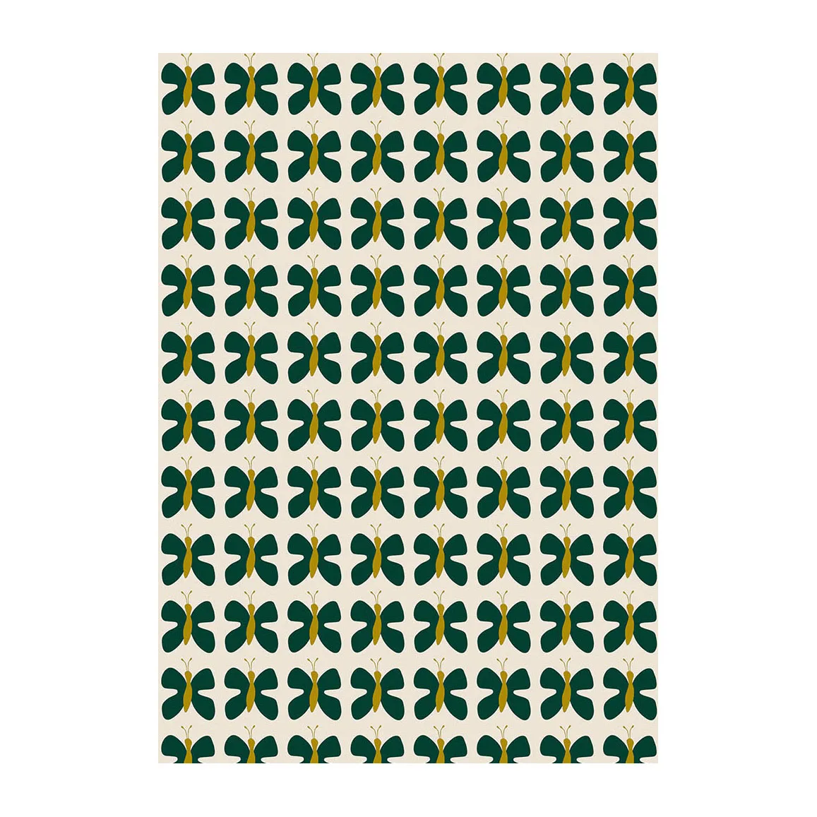 Fjäril Mini Stoff, Grün-gelb Arvidssons Textil