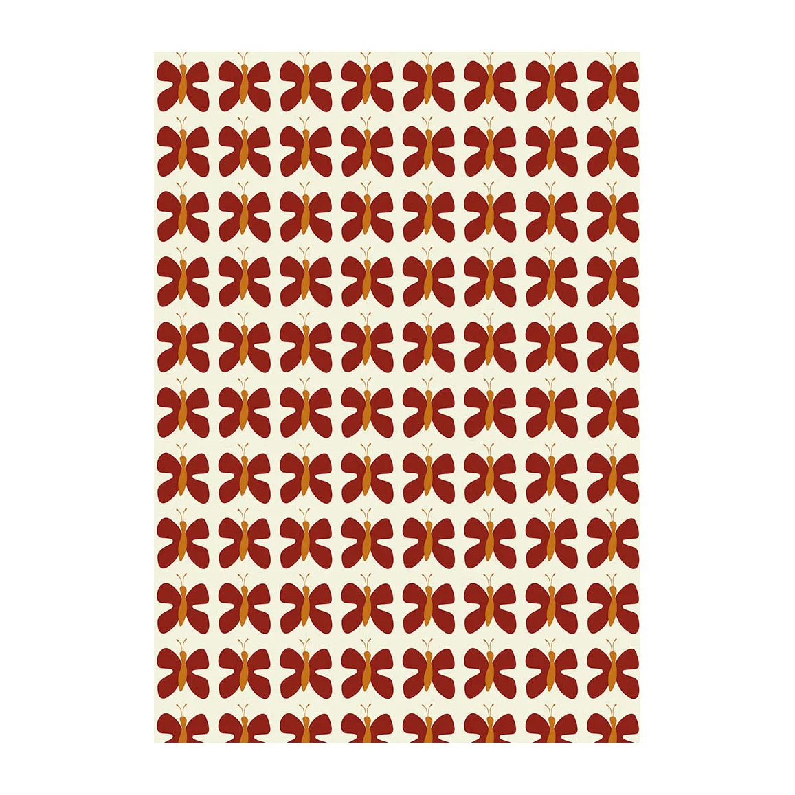 Fjäril Mini Wachstuch, Rot  Arvidssons Textil