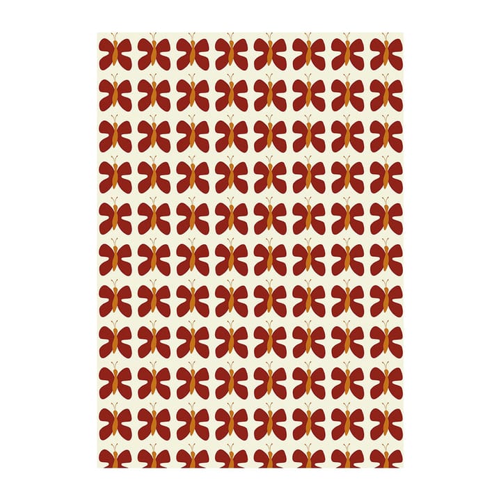 Fjäril Mini Wachstuch - Rot  - Arvidssons Textil