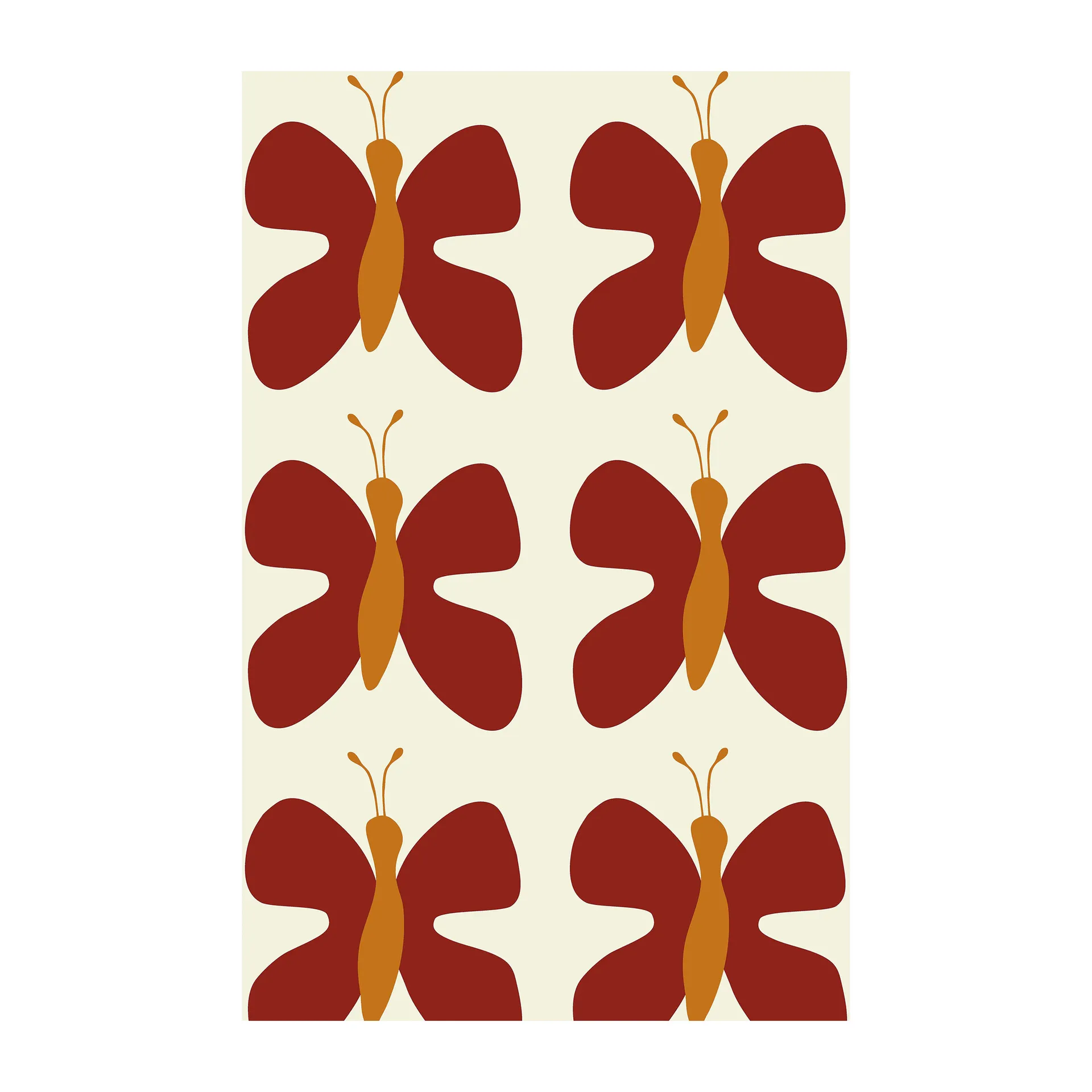 Fjäril Stoff, Rot  Arvidssons Textil