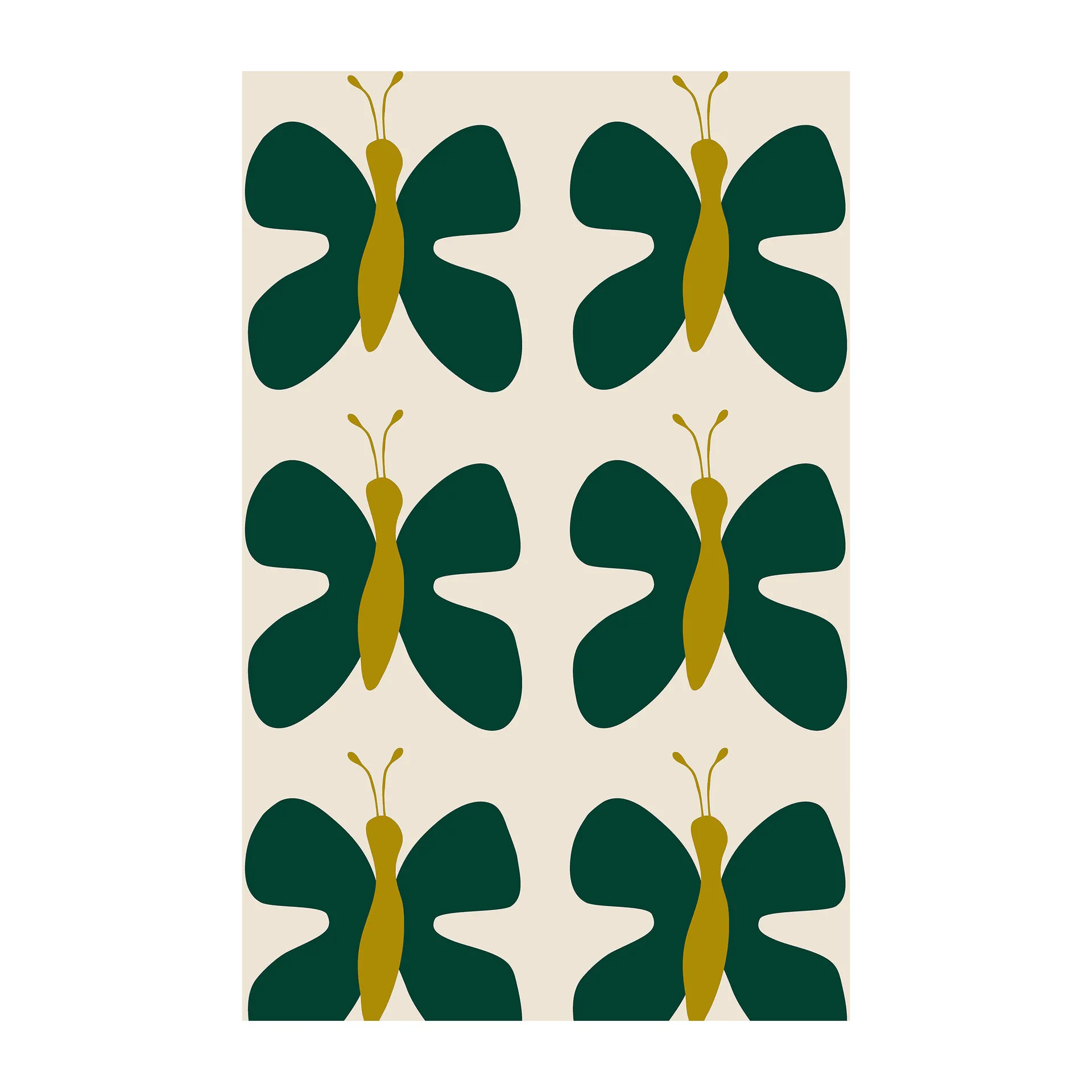 Fjäril Wachstuch, Grün-gelb Arvidssons Textil