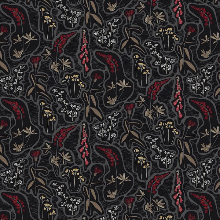 Florens Stoff - Schwarz-rot - Arvidssons Textil