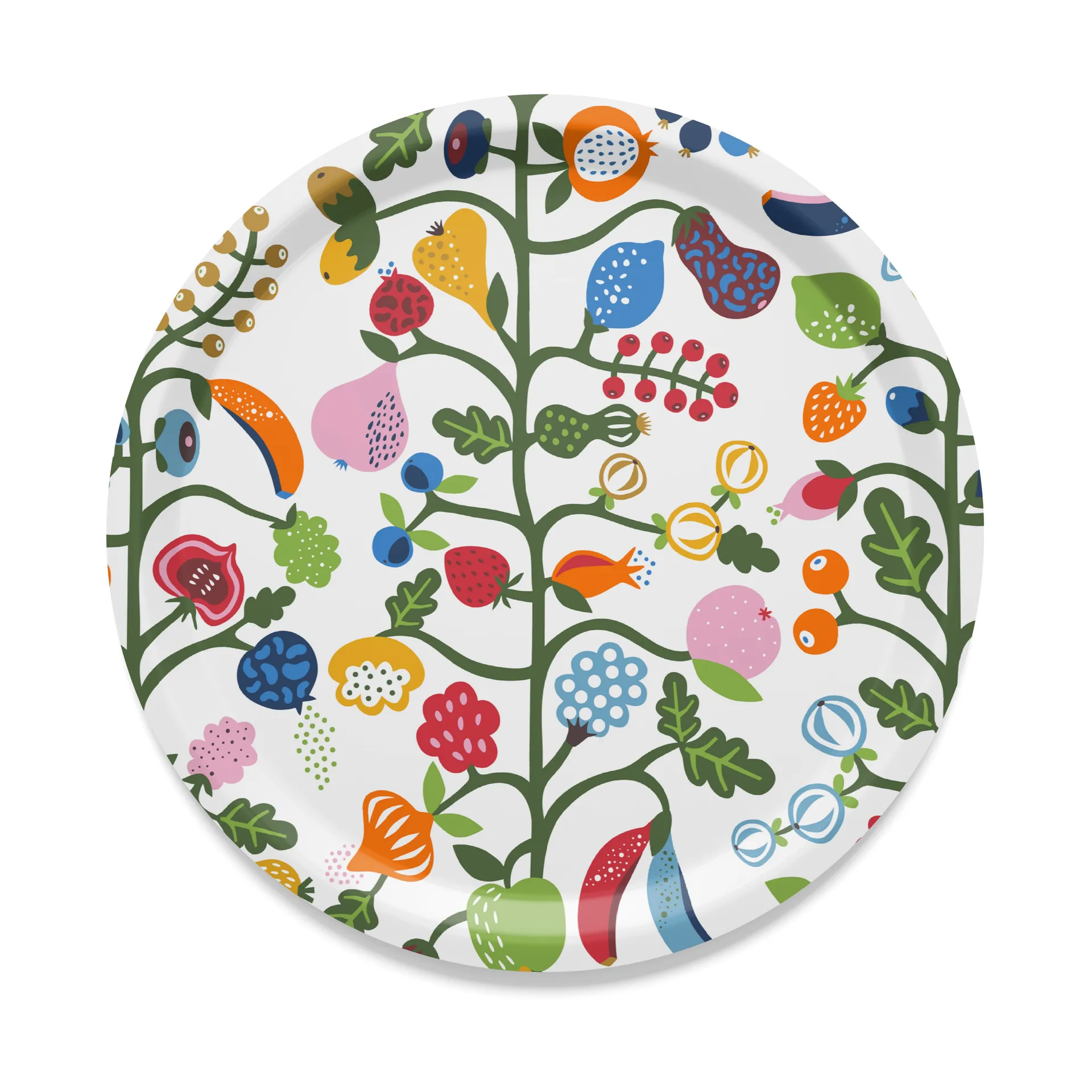 Fruktträdgården Tablett Ø31 cm, Multi Arvidssons Textil