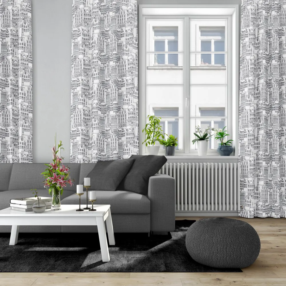 Gamlastan Stoff, Schwarz-weiß Arvidssons Textil