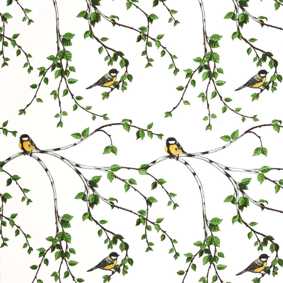 Gläntan Stoff, Weiß-grün Arvidssons Textil