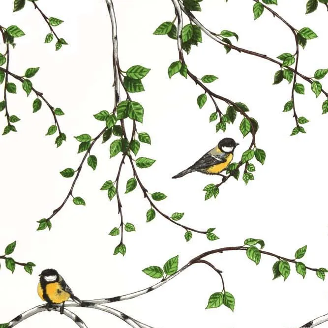 Gläntan Stoff, Weiß-grün Arvidssons Textil