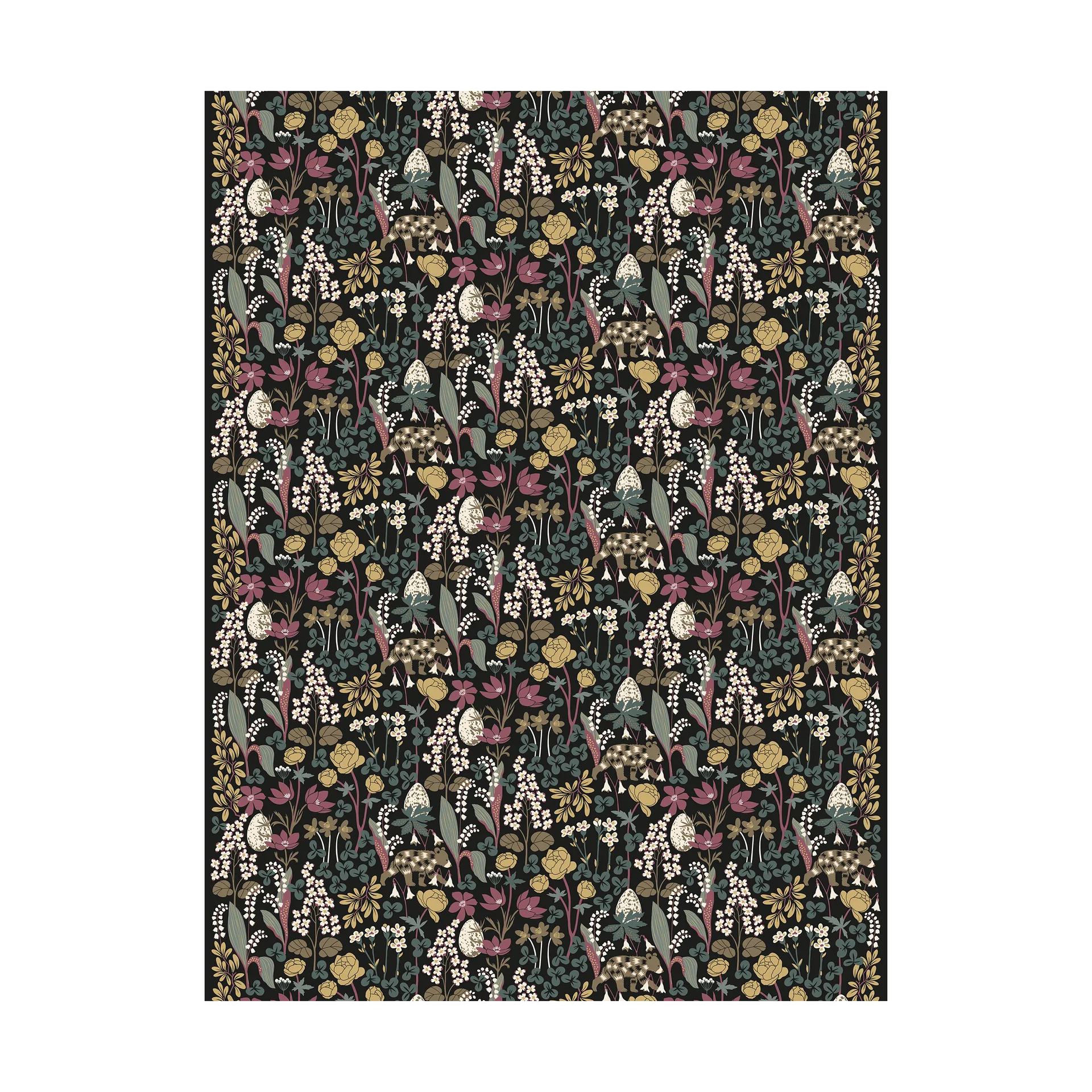 Hier schläft kein Bär Stoff, Dunkelgrün Arvidssons Textil