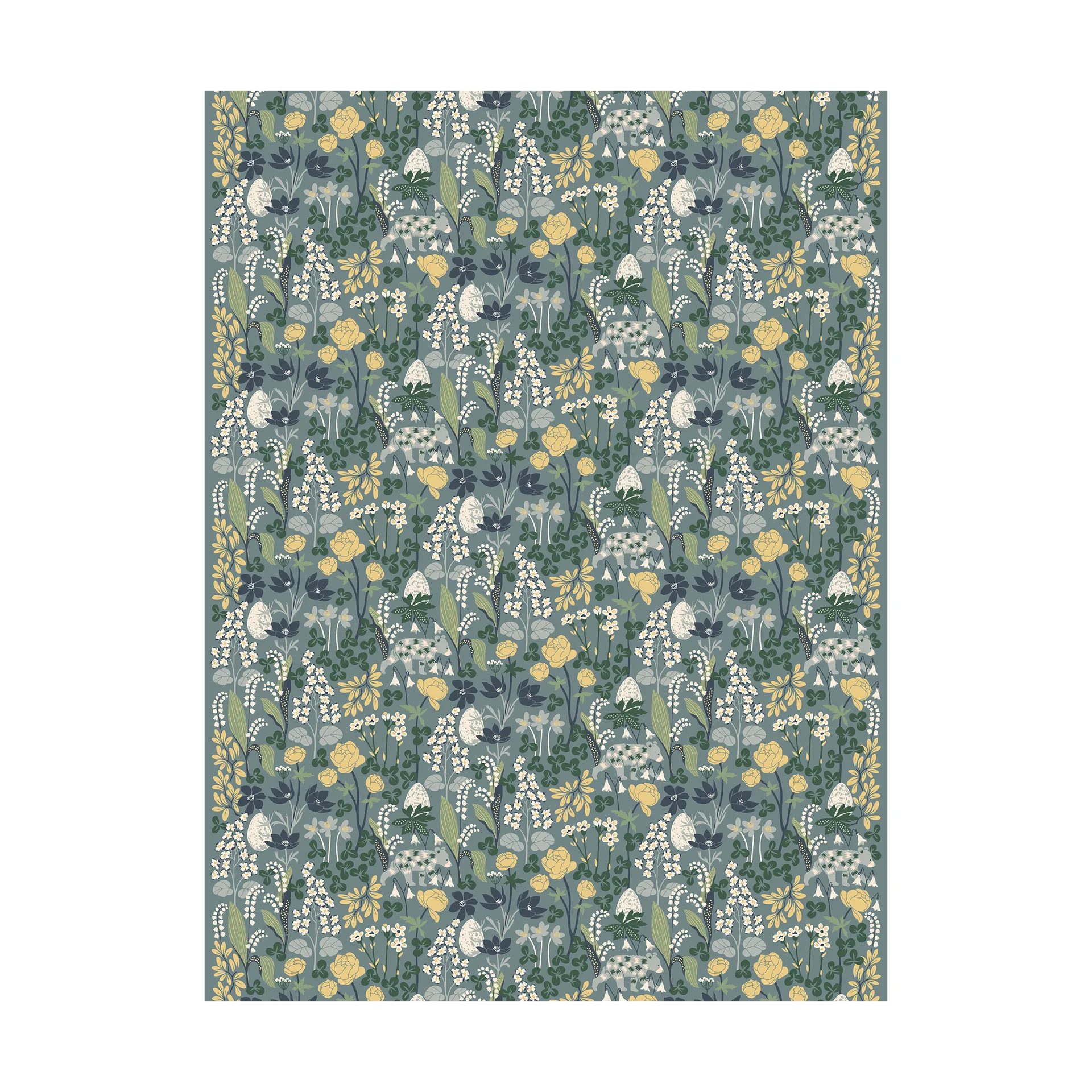 Hier schläft kein Bär Stoff, Türkis Arvidssons Textil