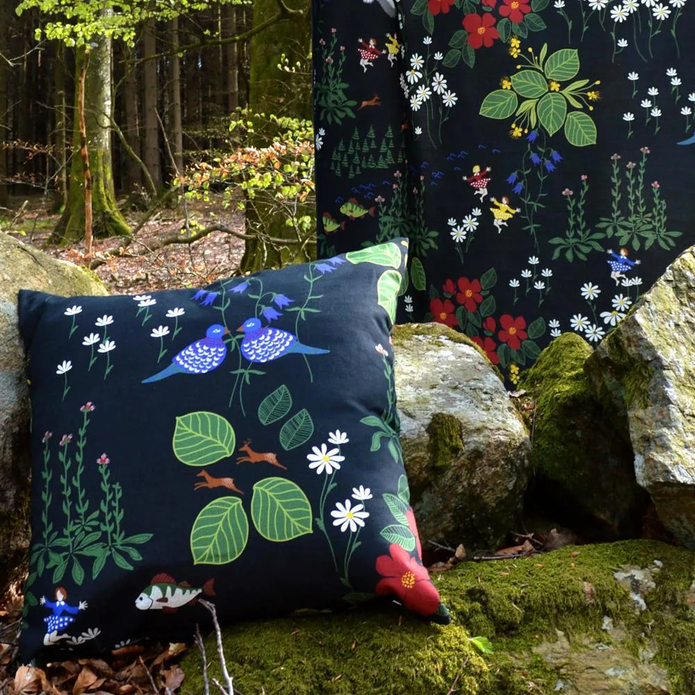 Himlajorden Stoff, Schwarz Arvidssons Textil