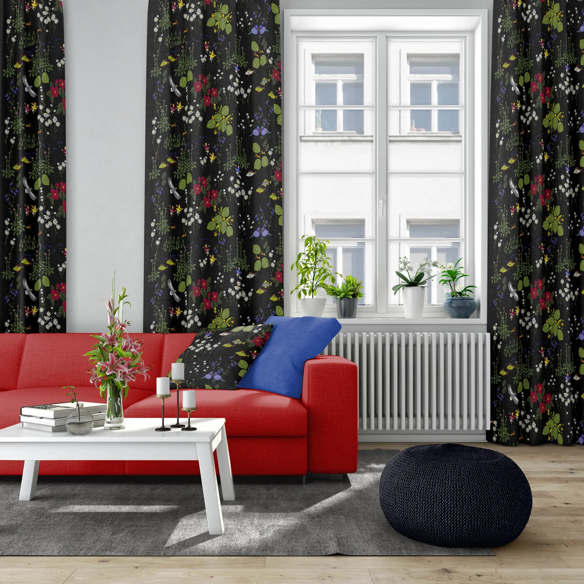 Himlajorden Stoff, Schwarz Arvidssons Textil