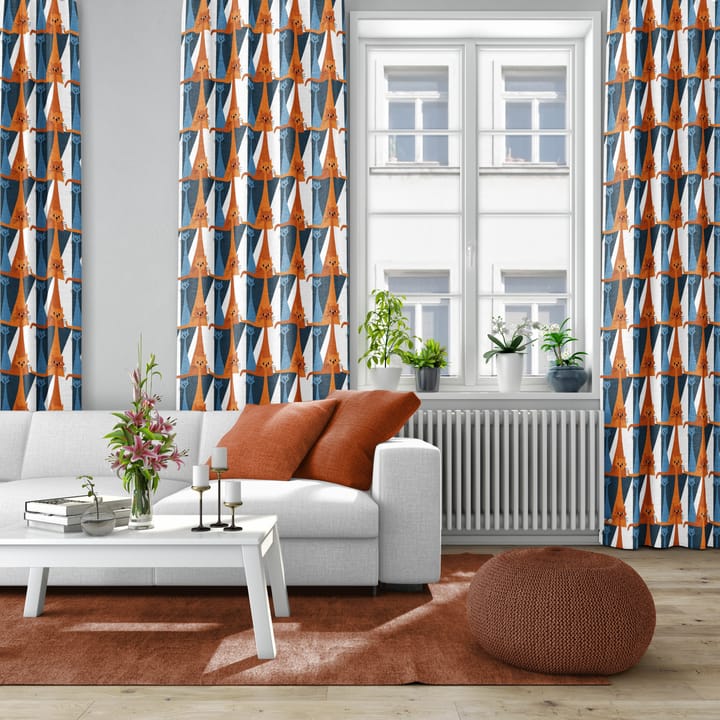 Kitty Stoff - Blau-orange - Arvidssons Textil