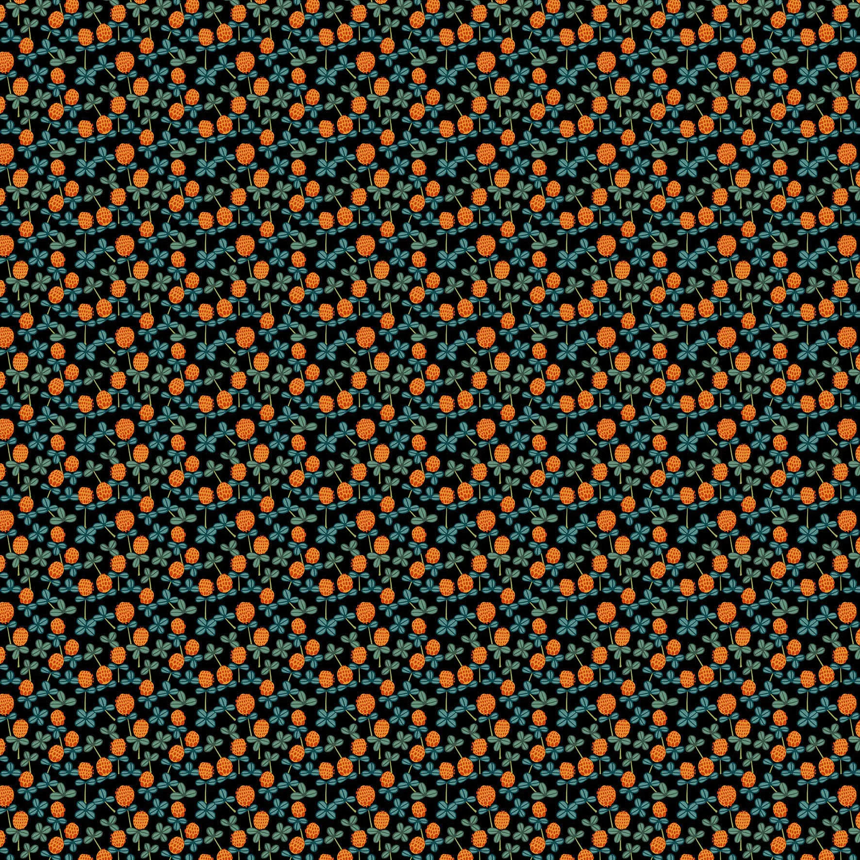 Kleewiese Wachstuch, Orange-schwarz Arvidssons Textil